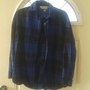 Blue and black flannel